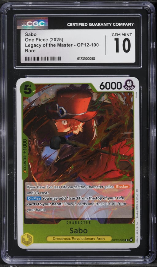2025 One Piece Legacy of the Master Sabo #OP12-100 CGC 10 GEM MINT