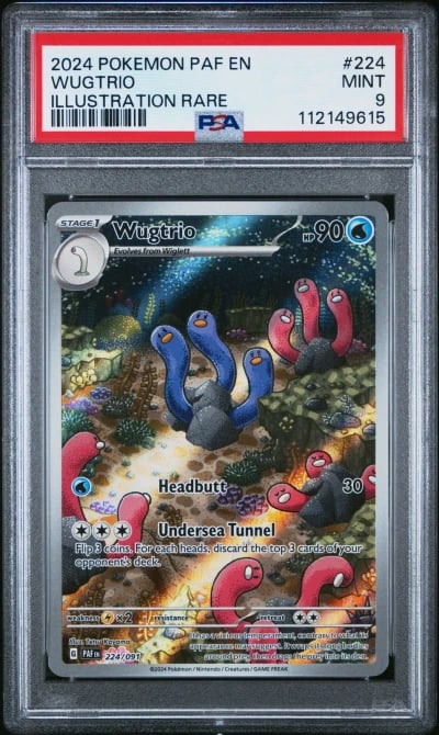 2024 POKEMON PAF EN-PALDEAN FATES ILLUSTRATION RARE #224 WUGTRIO PSA 9