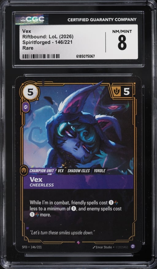 2026 Riftbound League Of Legends Spiritforged Vex #146 CGC 8 NM-MT