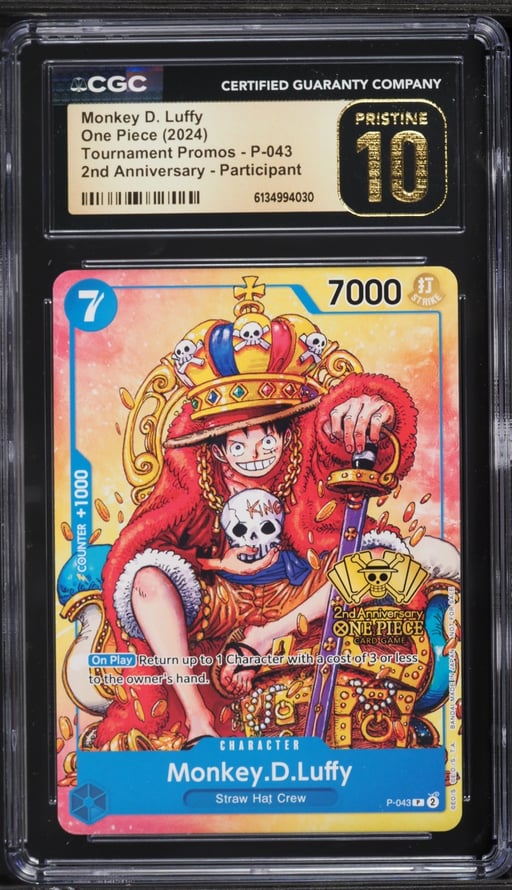 2024 One Piece Promo Tournament 2nd Anniversary Monkey D. Luffy #P-043 CGC 10 PRISTINE