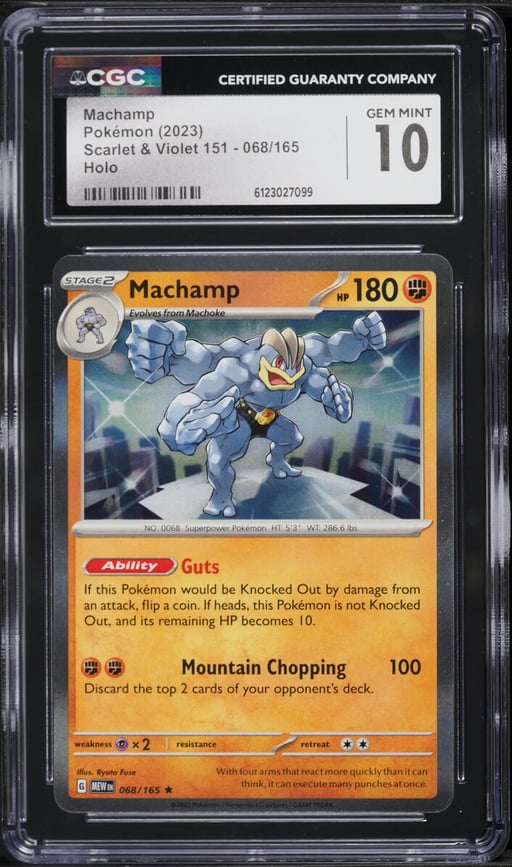 2023 Pokemon Scarlet & Violet 151 Holo Machamp #68 CGC 10 GEM MINT