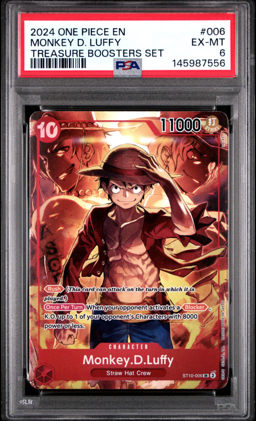 2024 ONE PIECE PROMOS 006 MONKEY D. LUFFY TREASURE BOOSTERS SET PSA 6