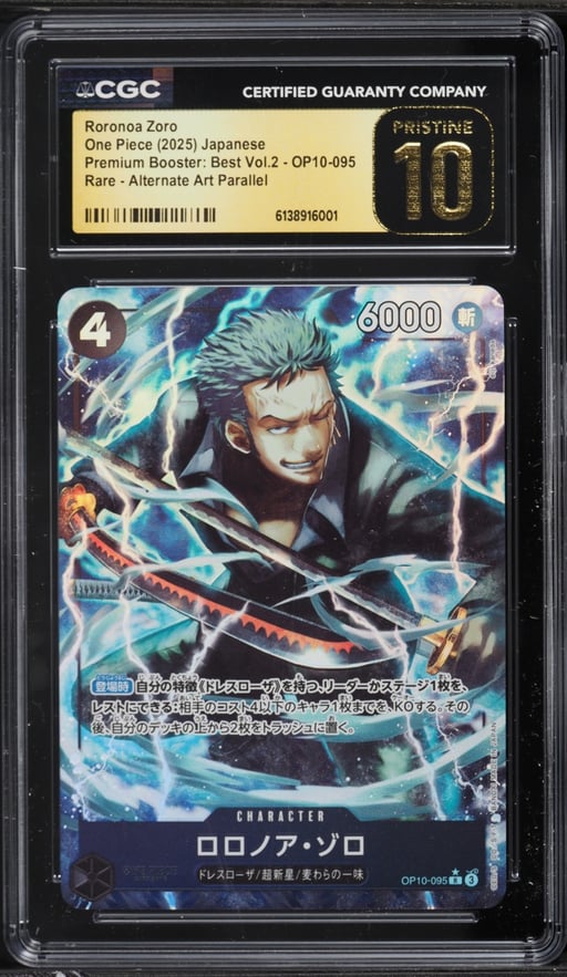 2025 One Piece Japanese Premium Booster Best Vol 2 Alt Art Roronoa Zoro CGC 10 PRISTINE