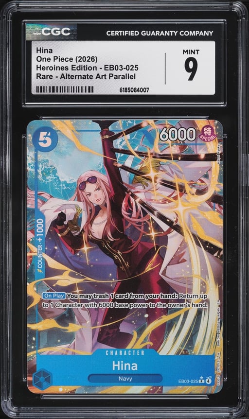 2026 One Piece Heroines Edition Alt Art Hina #EB03-025 CGC 9 MINT