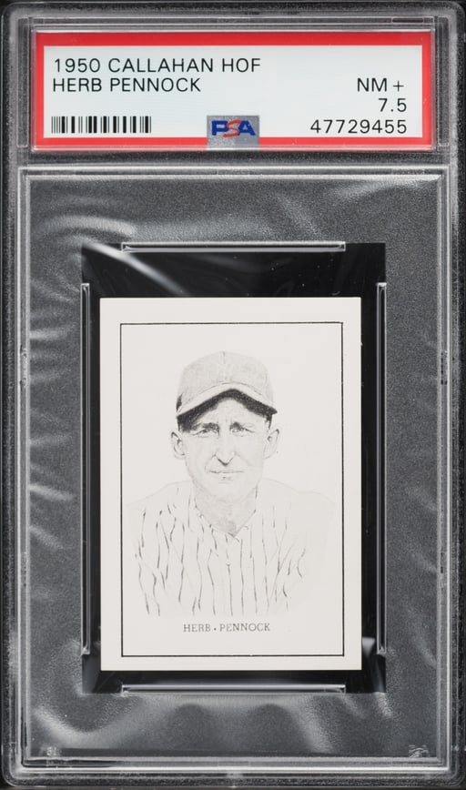 1950 Callahan Hall Of Fame Herb Pennock PSA 7.5 NRMT+
