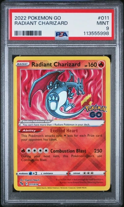 2022 POKEMON GO #011 RADIANT CHARIZARD PSA 9