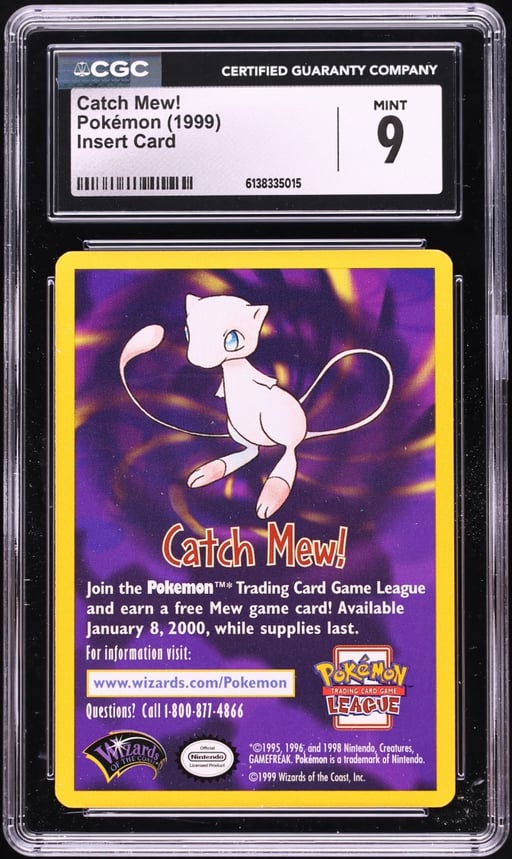 1999 Pokemon Insert Card Catch Mew! CGC 9 MINT