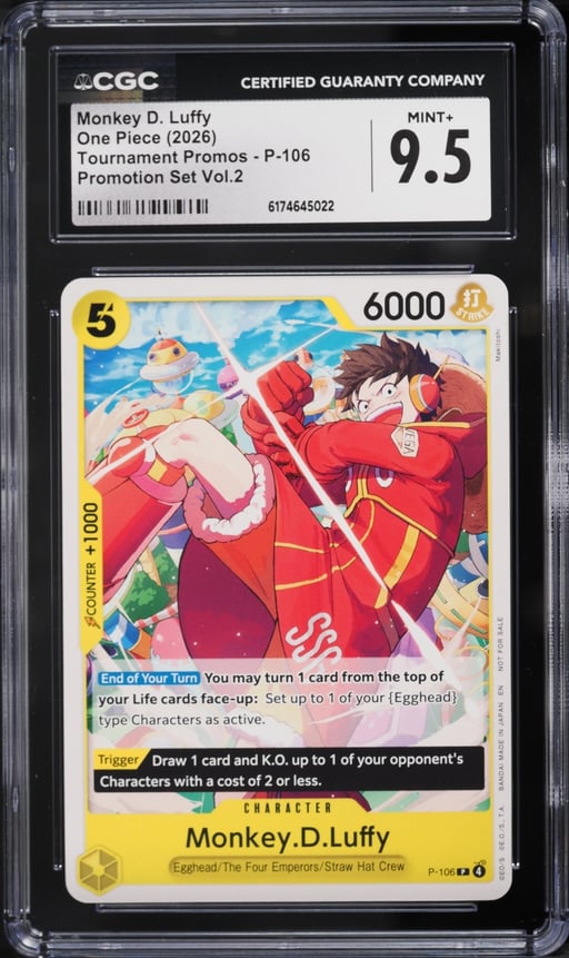 2026 One Piece Tournament Promo Set Volume 2 Monkey D. Luffy #P-106 CGC 9.5 MINT+