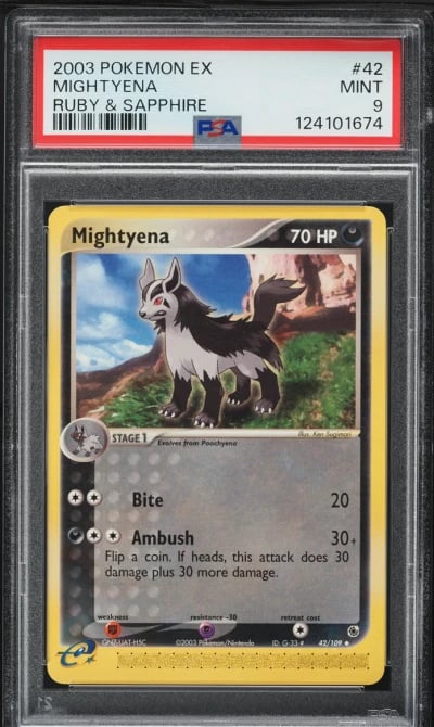 2003 Pokemon EX Ruby & Sapphire Mightyena #42 PSA 9 MINT