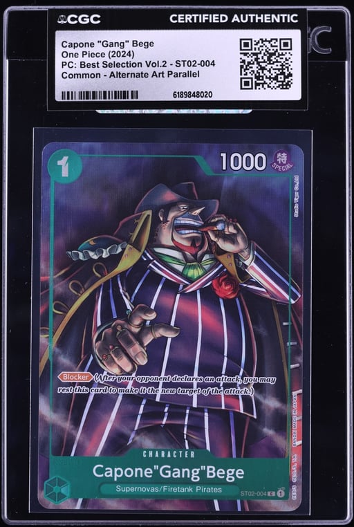 2024 One Piece Premium Best Selection Vol. 2 Alt Art Capone Gang Bege #ST02-004 CGC AUTH