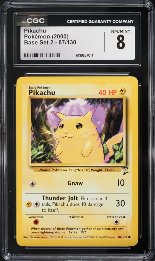 2000 Pokemon Expedition Base Set 2 Pikachu #87 CGC 8 NM-MT