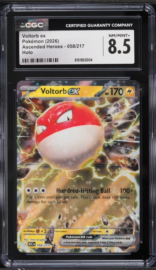 2026 Pokemon Mega Ascended Heroes Holo Voltorb ex #58 CGC 8.5 NM-MT+