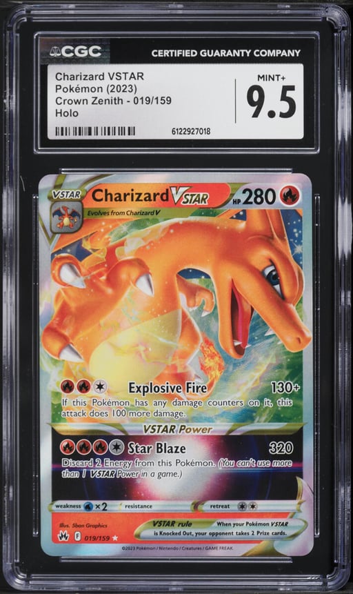 2023 Pokemon Sword & Shield Crown Zenith Holo Charizard VSTAR #19 CGC 9.5 MINT+