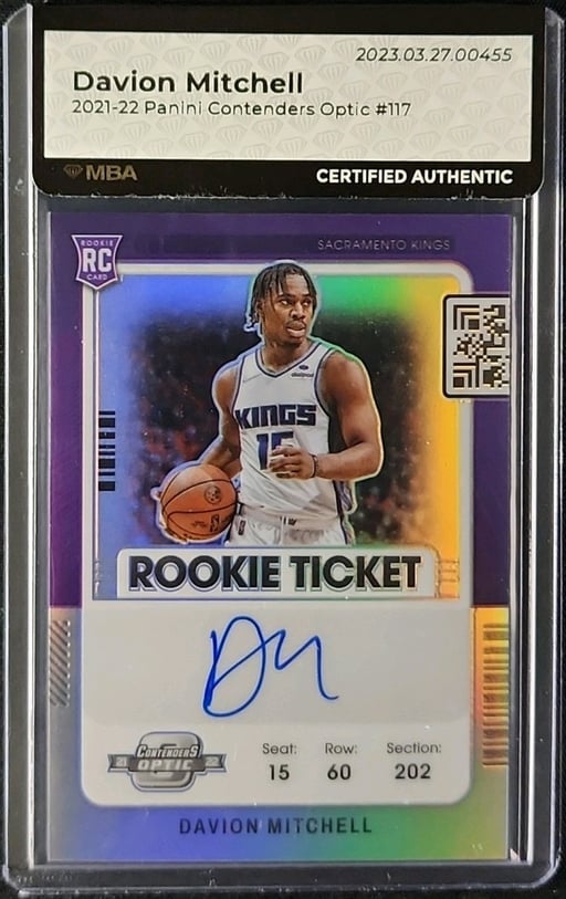 2021 Panini Contenders Optic Davion Mitchell ROOKIE AUTO #117 MBA AUTH
