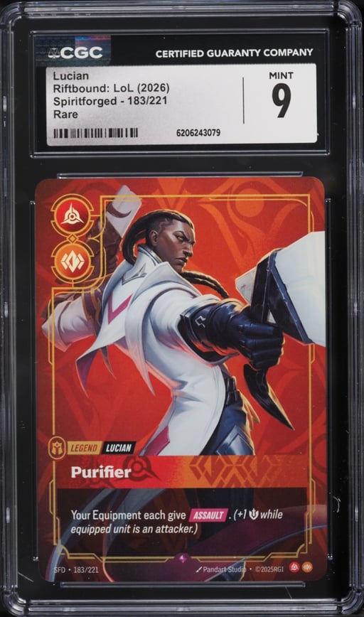 2026 Riftbound League Of Legends LoL Spiritforged Lucian #183 CGC 9 MINT