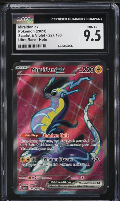 2023 Pokemon Scarlet & Violet Full Art Miraidon ex #227 CGC 9.5 MINT+