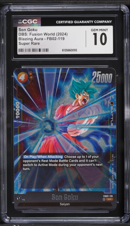 2024 Dragon Ball Super Fusion World Blazing Aura Gold Son Goku SR #FB02-119 CGC 10 GEM MINT