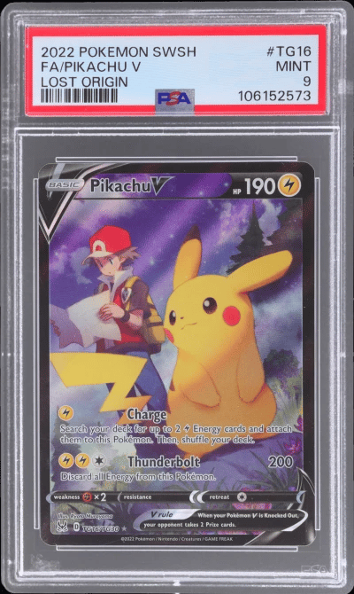 2022 Pokemon Sword and Shield Lost Origin Trainer Gallery Pikachu V #TG16 PSA 9