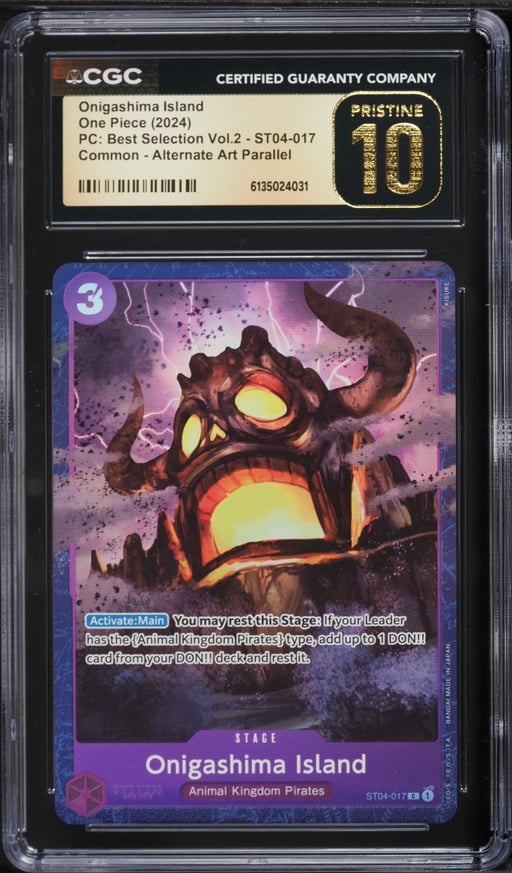 2024 One Piece PC Best Selection Vol.2 Alt Art Onigashima Island #ST04-017 CGC 10 PRISTINE