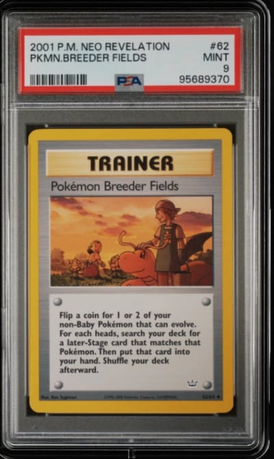 2001 POKEMON NEO REVELATION #62 POKEMON BREEDER FIELDS PSA 9