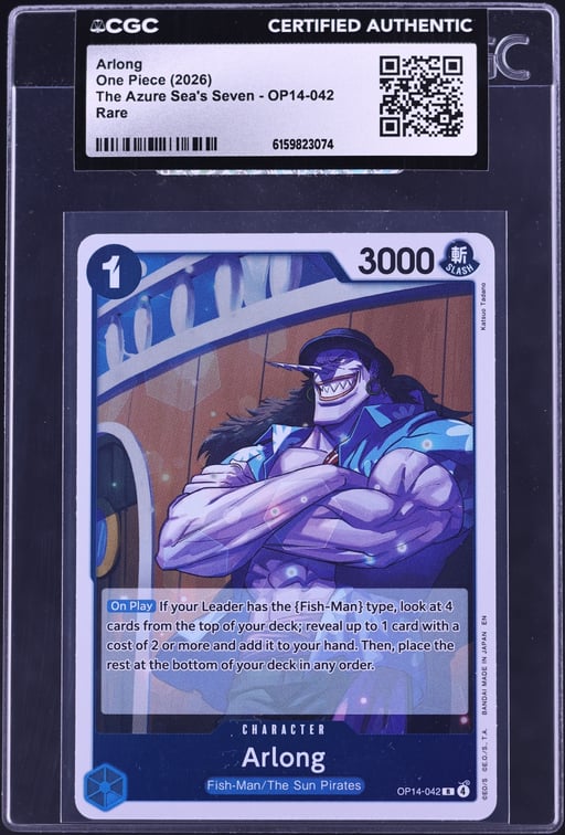 2026 One Piece The Azure Sea's Seven Arlong #OP14-042 CGC AUTH