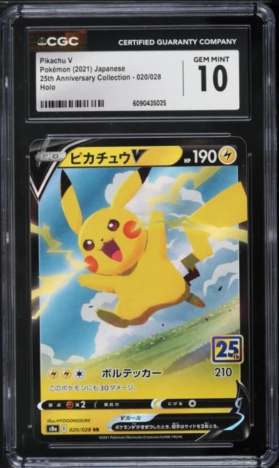 2021 Pokemon Japanese Sword & Shield 25th Anniversary Pikachu V #20 CGC 10 GEM MINT