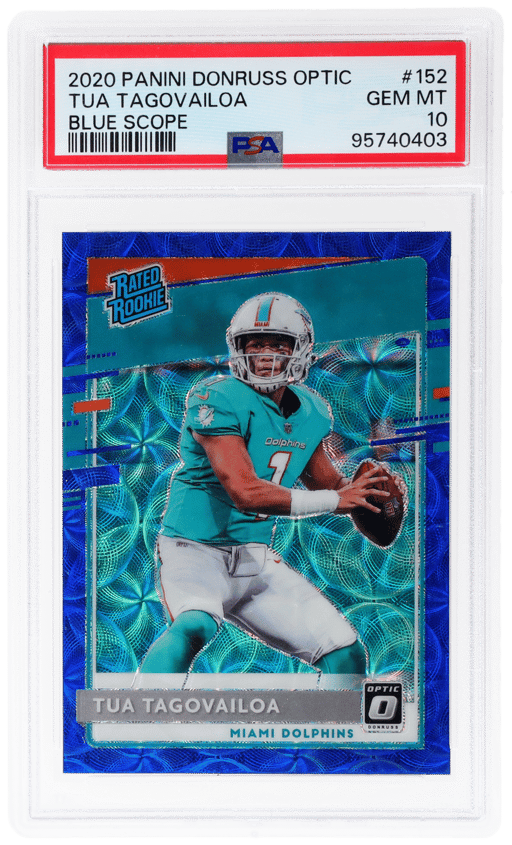 2020 Donruss Optic Rated Rookie Blue Scope Tua Tagovailoa #152 PSA 10