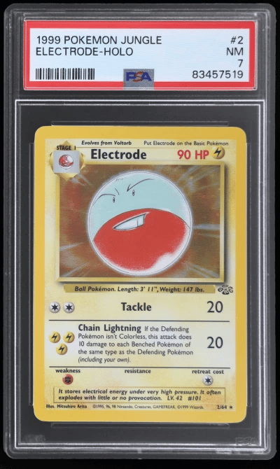 1999 Pokemon Jungle Holo Electrode #2A PSA 7