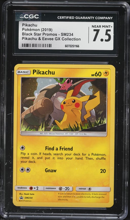2019 Pokemon Black Star Promo Pikachu & Eevee GX Collection Pikachu #SM234 CGC 7.5 NRMT+