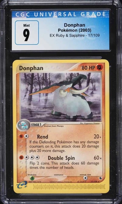 2003 Pokemon EX Ruby & Sapphire Donphan #17 CGC 9 MINT