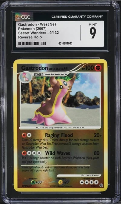 2007 Pokemon DP Secret Wonders Reverse Holo Gastrodon West Sea #9 CGC 9 MINT