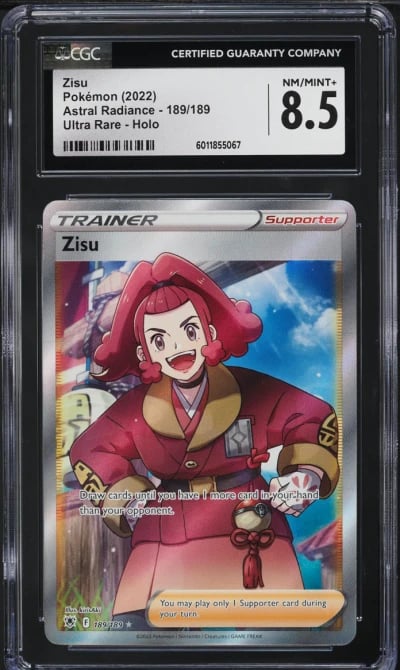 2022 Pokemon Sword & Shield Astral Radiance Full Art Zisu #189 CGC 8.5 NM-MT+