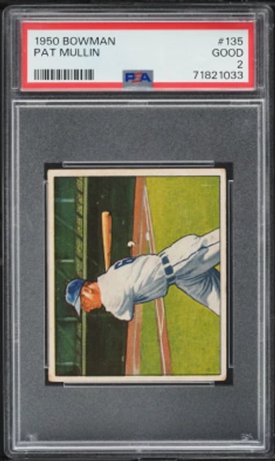 1950 Bowman Pat Mullin #135 PSA 2