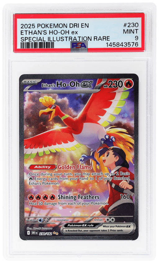 2025 Pokemon Scarlet and Violet Destined Rivals Special Illustration Rare Ethan's Ho-Oh Ex #230 PSA 9