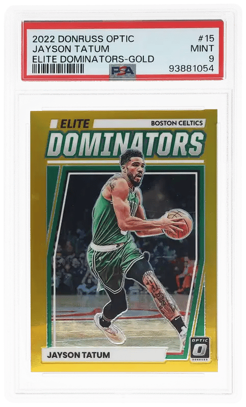 2022 Donruss Optic Elite Dominators Gold Jayson Tatum #15 PSA 9