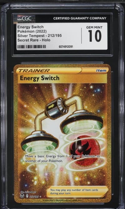 2022 Pokemon SWSH Silver Tempest Gold Rare Energy Switch #212 CGC 10 GEM MINT