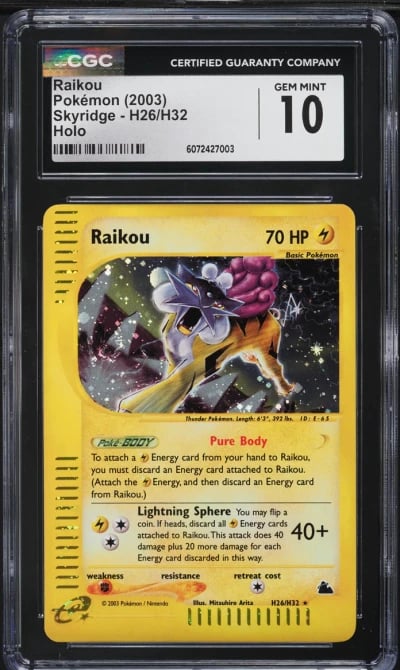 2003 Pokemon Skyridge Holo Raiko