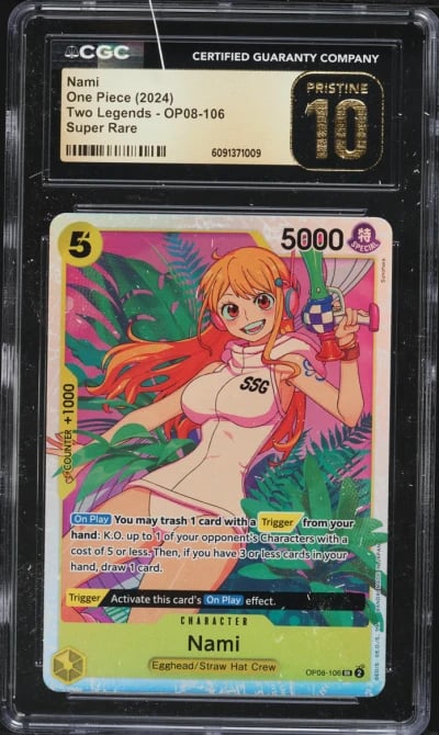 2024 One Piece Two Legends Nami #OP08-106 CGC 10 PRISTINE