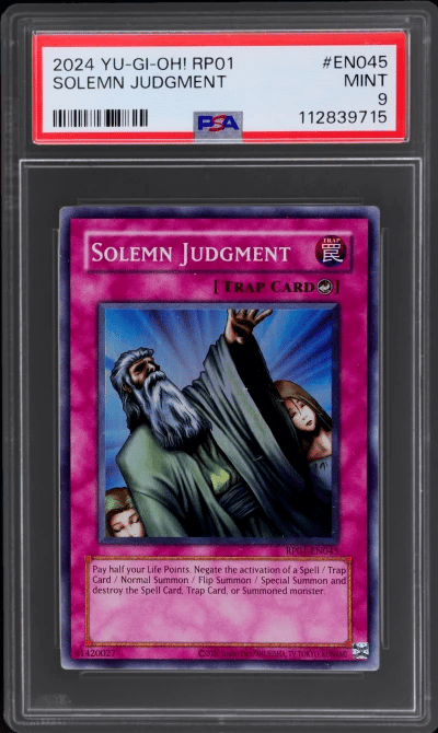 2024 Yu-Gi-Oh! Retro Pack Solemn Judgment #EN045 PSA 9