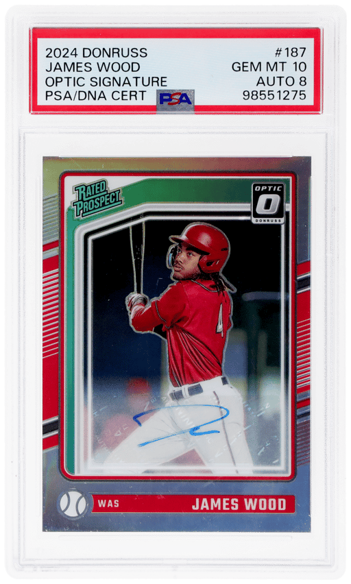 2024 Donruss Optic Rated Prospect Signature James Wood #187 PSA 10