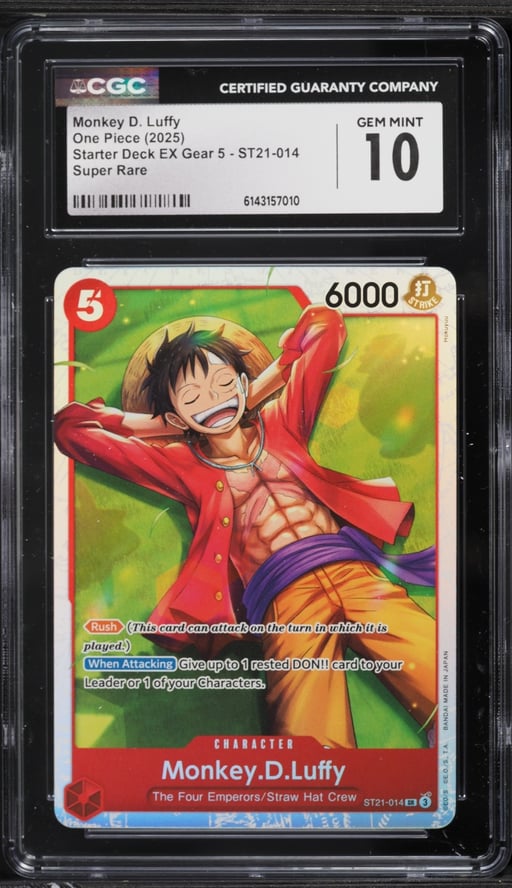 2025 One Piece Starter Deck EX Gear 5 SR Monkey D. Luffy #ST21-014 CGC 10 GEM MINT