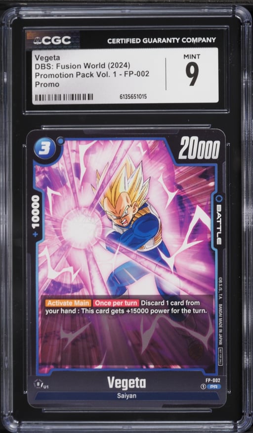2024 DBS: Fusion World Promotion Pack Vol. 1 Vegeta #FP-002 CGC 9 MINT