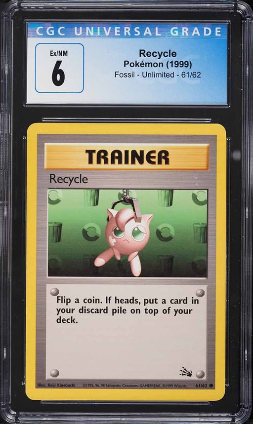 1999 Pokemon Fossil Recycle #61 CGC 6 EXMT