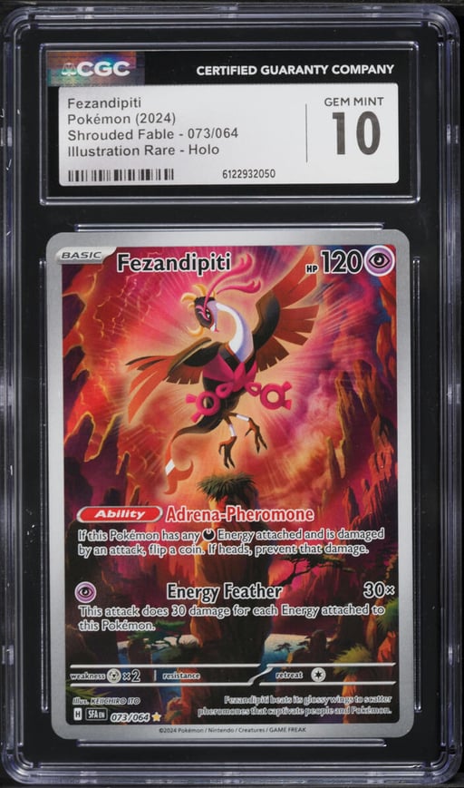 2024 Pokemon Scarlet & Violet Shrouded Fable Illustration Rare Fezandipiti #73 CGC 10 GEM MINT