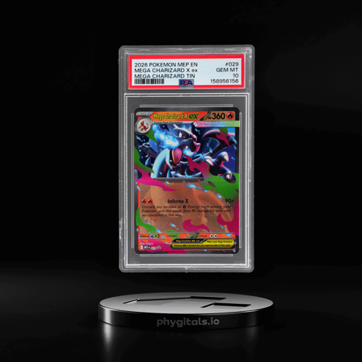 2026 Pokemon Mega Evolution Black Star Promo Mega Charizard Tin Mega Charizard X Ex #029 PSA 10