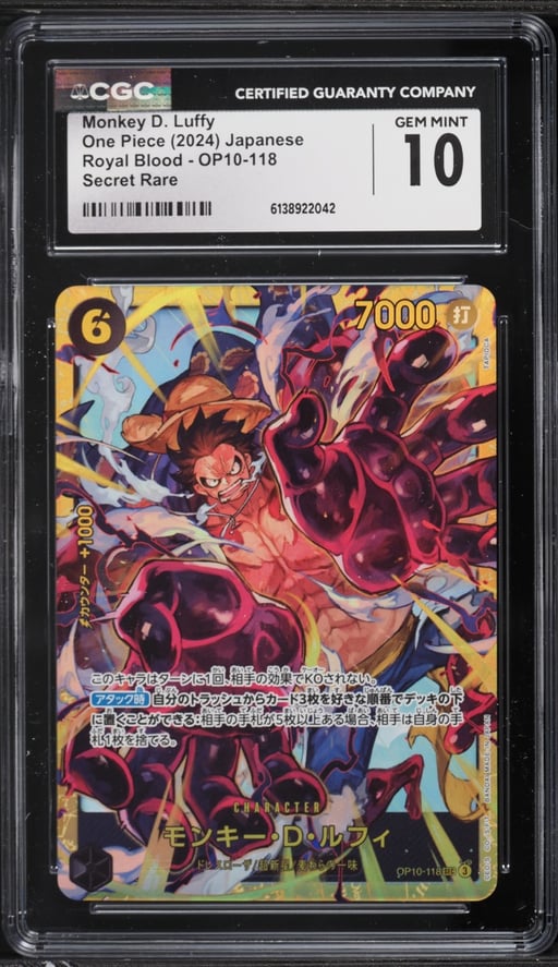2024 One Piece Japanese Royal Blood SEC Monkey D. Luffy #OP10-118 CGC 10 GEM MINT