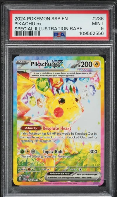2024 Pokemon Scarlet & Violet Surging Sparks SIR Pikachu ex #238 PSA 9 MINT