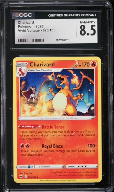 2020 Pokemon Sword & Shield Vivid Voltage Charizard #25 CGC 8.5 NM-MT+