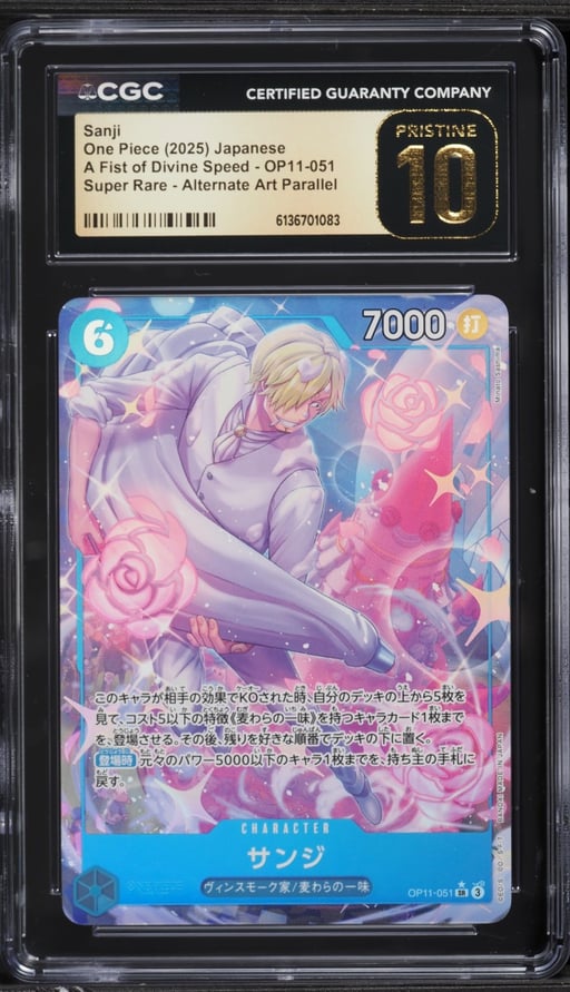 2025 One Piece Japanese A Fist Of Divine Speed Alt Art Sanji #OP11-051 CGC 10 PRISTINE