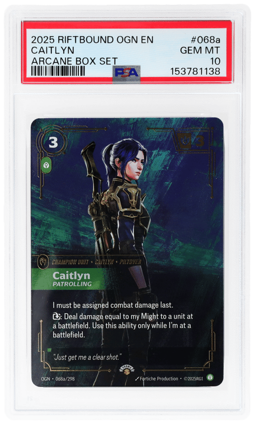 2025 Riftbound League of Legends Origins Arcane Box Set Caitlyn #068a PSA 10
